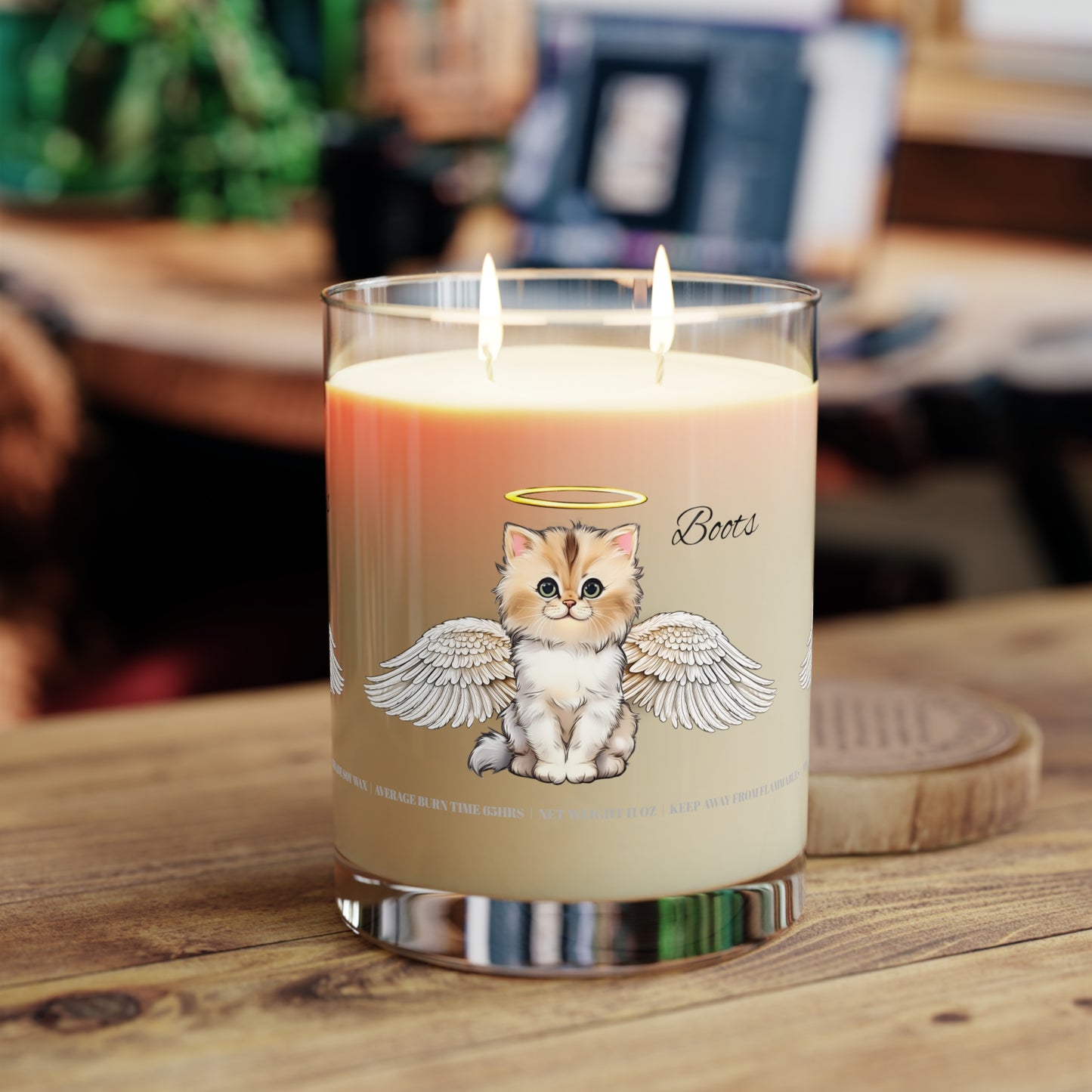 My Cat Angel - Personalized Custom Scented Soy Glass Candle