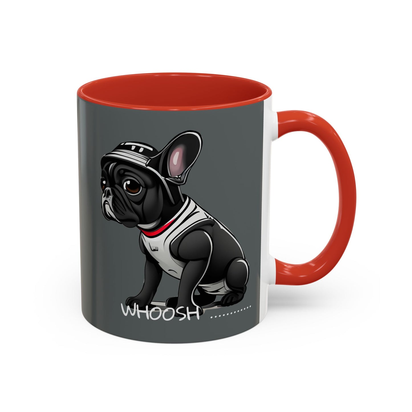 French Bulldog  in Cool Motorcycle Bike Helmet - SWOOSH … , WHOOSH……. Accent Coffee Mug