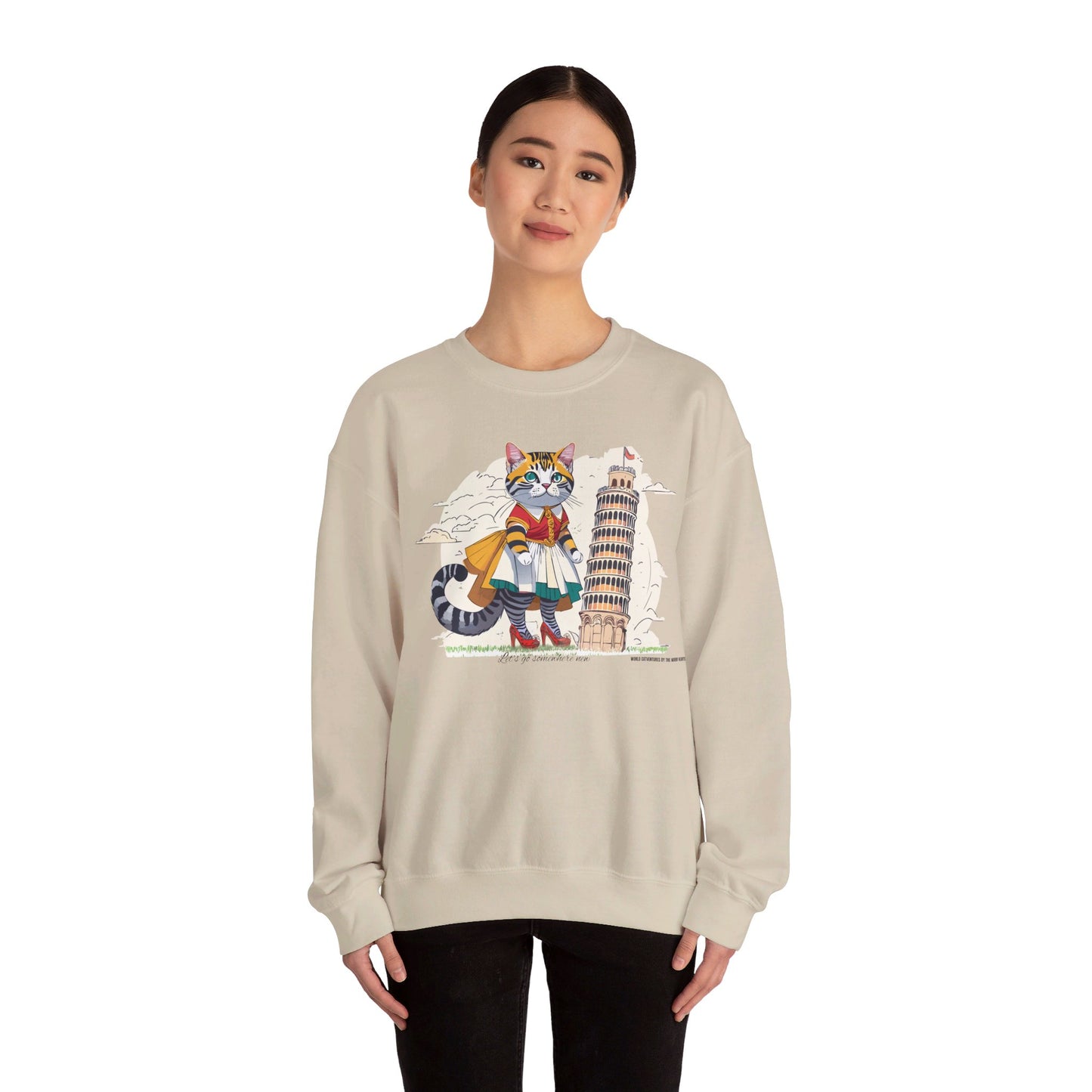 World Catventures - Pisa Tower Unisex Heavy Blend™ Crewneck Sweatshirt