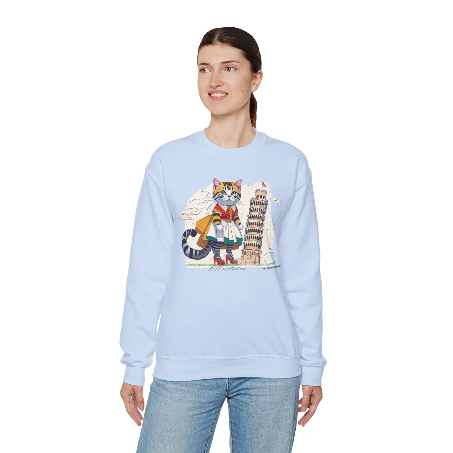 World Catventures - Pisa Tower Unisex Heavy Blend™ Crewneck Sweatshirt