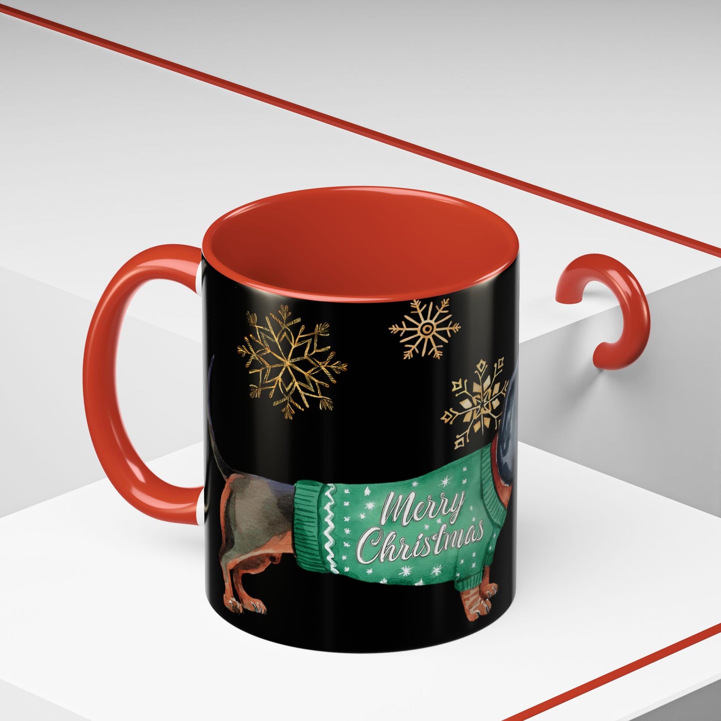 Dude! Dude!! Merry Christmas Accent Coffee Mug