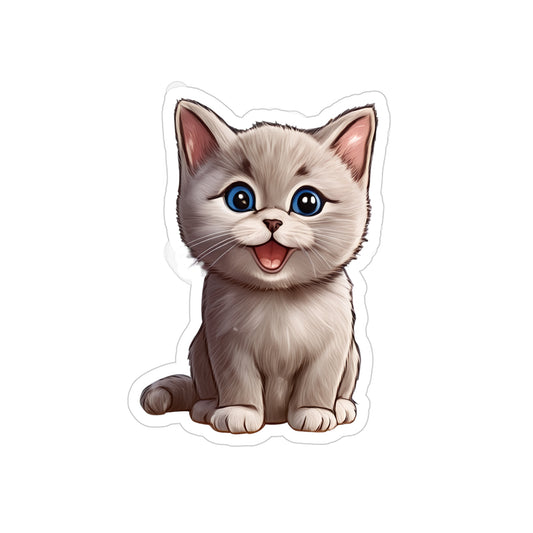 Cat & Kitten Lady - British Shorthair Transparent Die-Cut Sticker (Outdoor Approved)