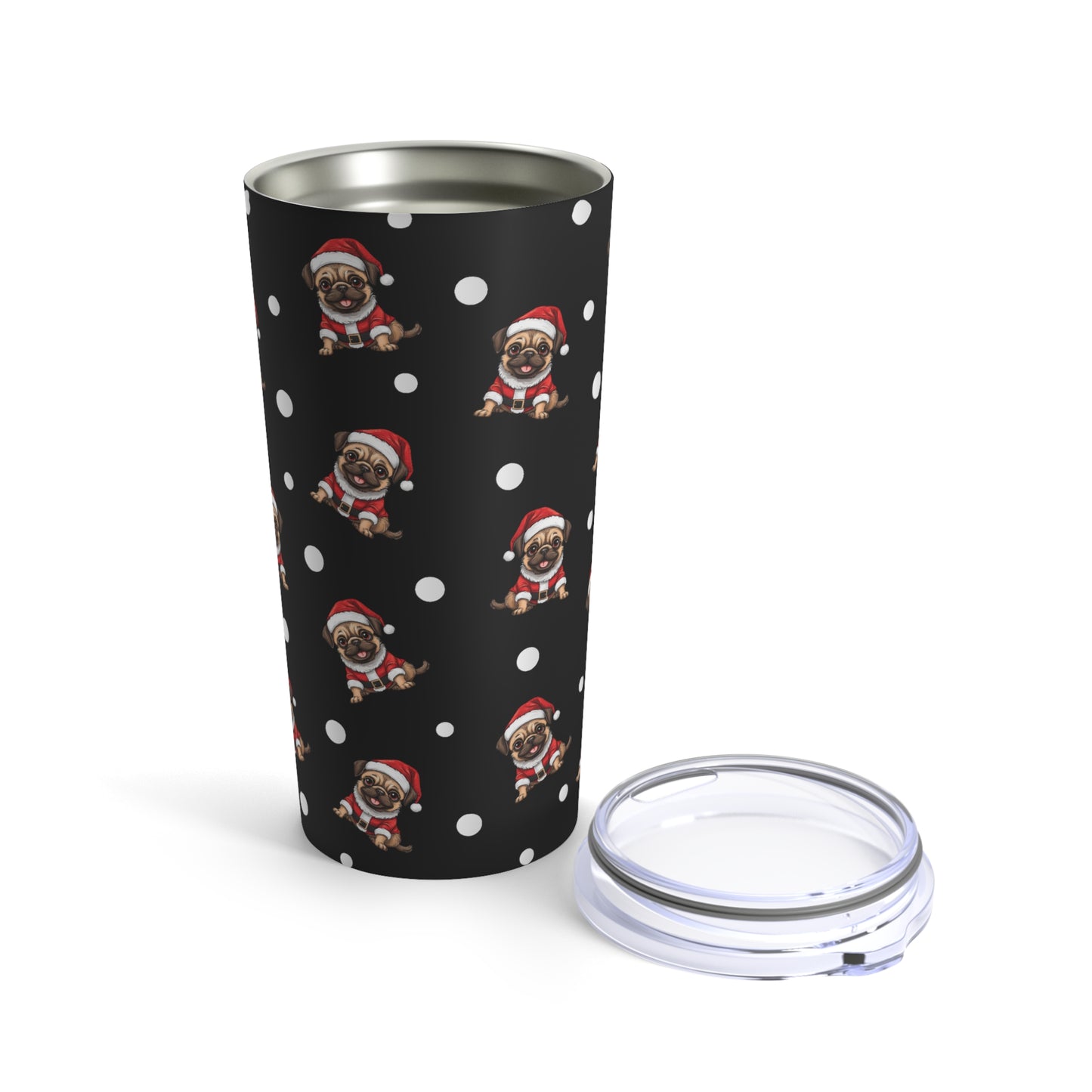 Lovely Little Pug in Santa Costume Christmas Tumbler