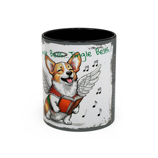 Oh! Jingle Bells...Jingle Bells....Corgi Dog Singing Christmas Songs Accent Coffee Mug