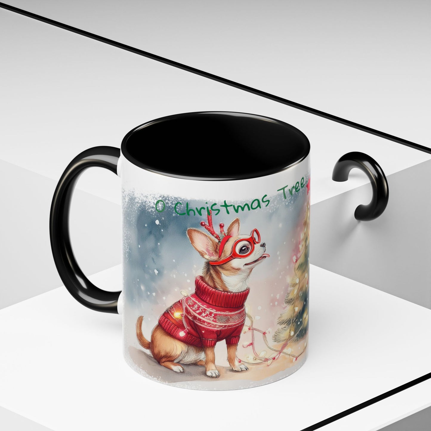 O Christmas Tree, O Christmas Tree...Chihuahua Dog Singing Christmas Songs Accent Coffee Mug