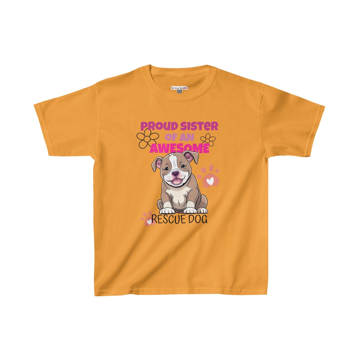 Proud Sister of An Awesome Pit Bull Rescue Dog - Kids Heavy Cotton™ Tee