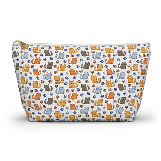 Kitten & Paw Print Cosmetic Pouch