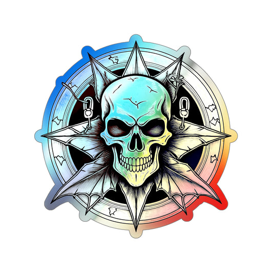 Skull Holographic Die-cut Stickers (Outdoor Approved)