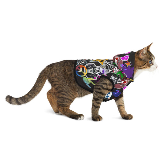 Punk Rock Metal Stickers Pet Hoodie