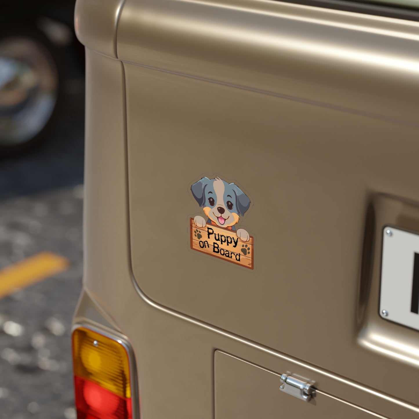 Puppy On Board - Transparent Die-Cut Sticker (Outdoor Approved)