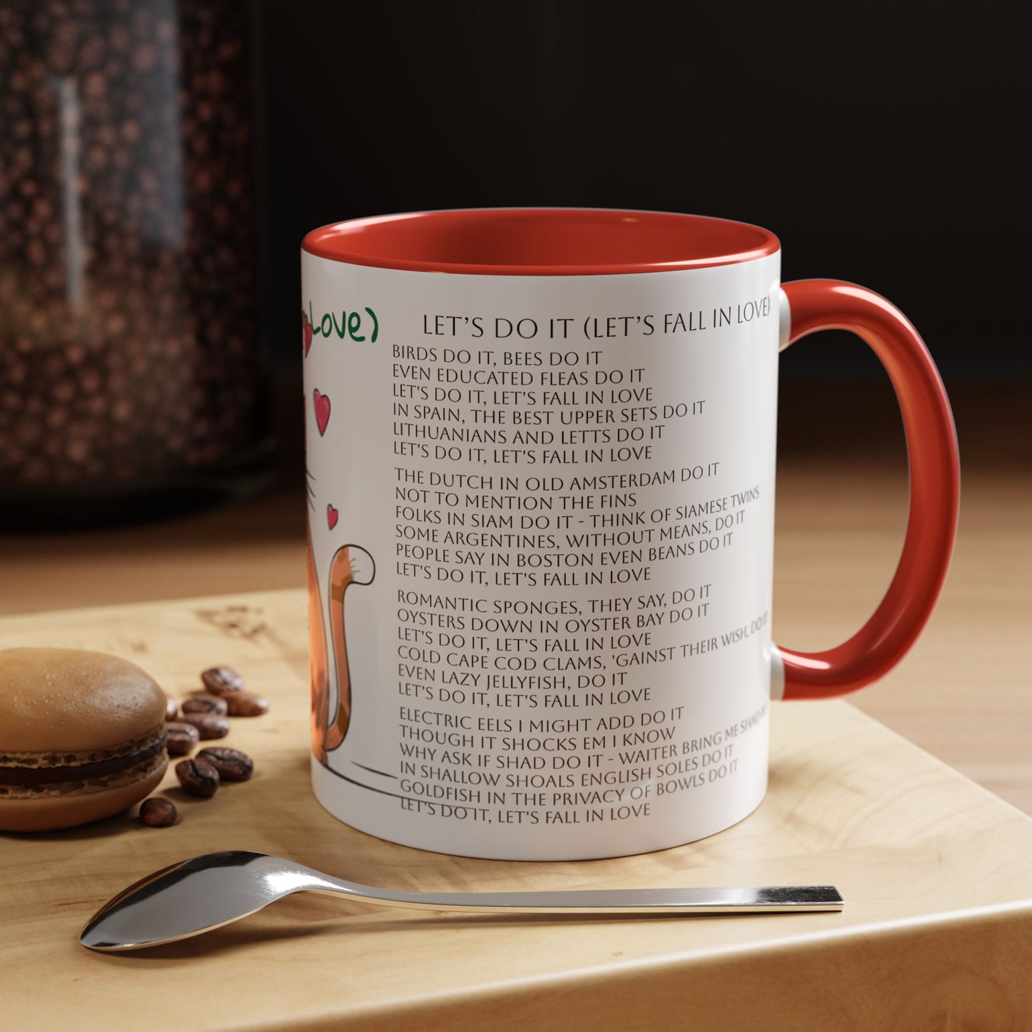 Let’s Do It (Let’s Fall in Love)...Lovely Kitten Cats Family Singing  Accent Coffee Mug