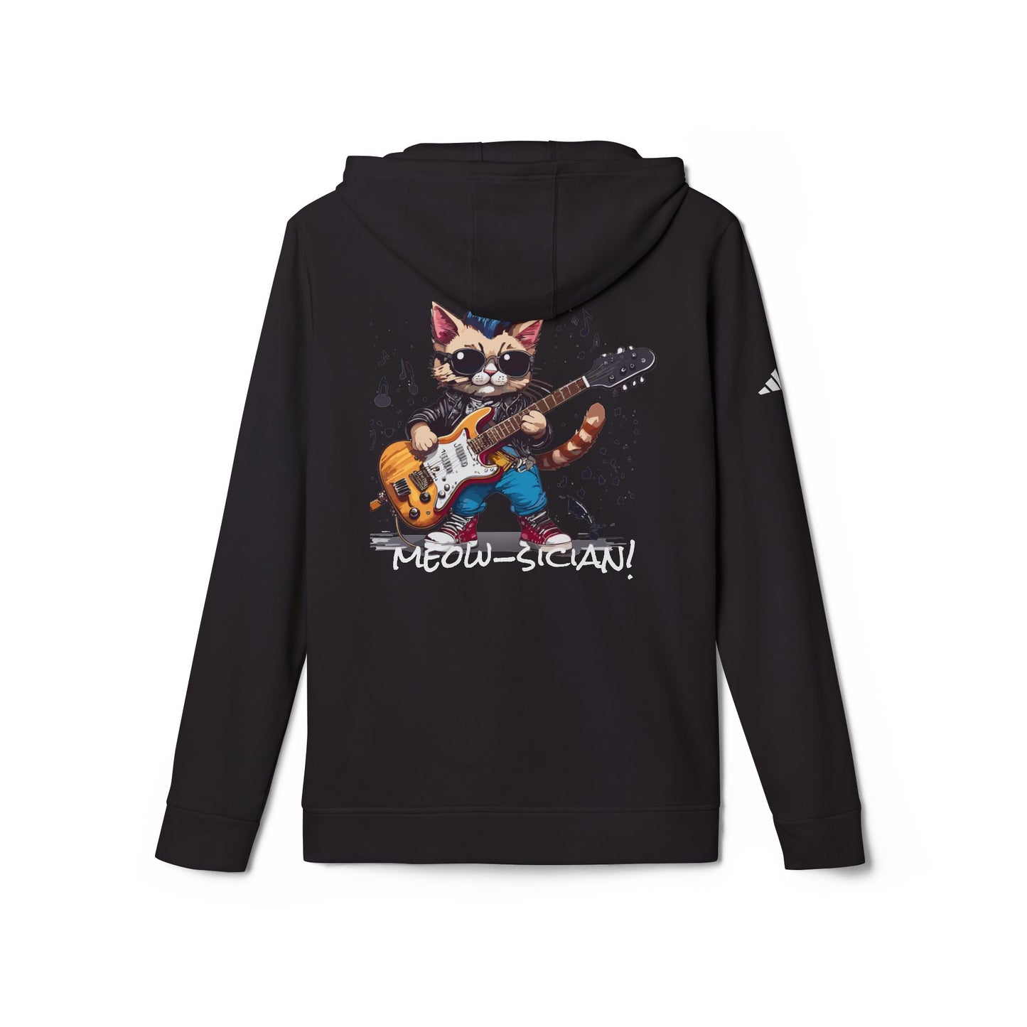 adidas Unisex Fleece - My Cat Is a Punk Rock ... Meow-sician! Hoodie