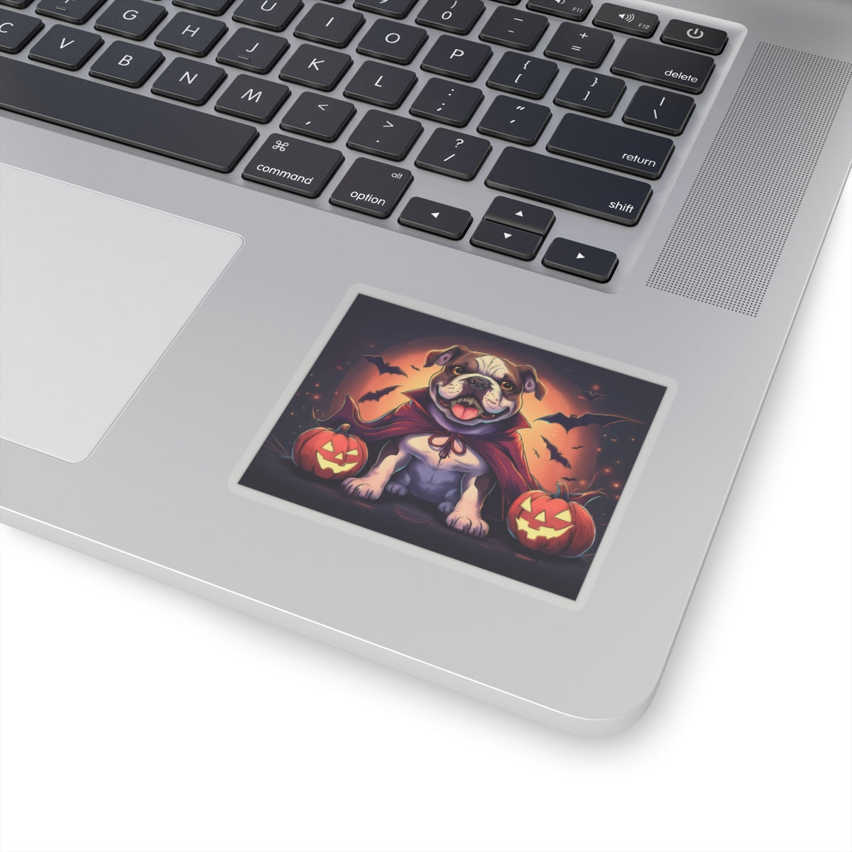 Bull Dog & Halloween Pumpkins - Kiss-Cut Sticker