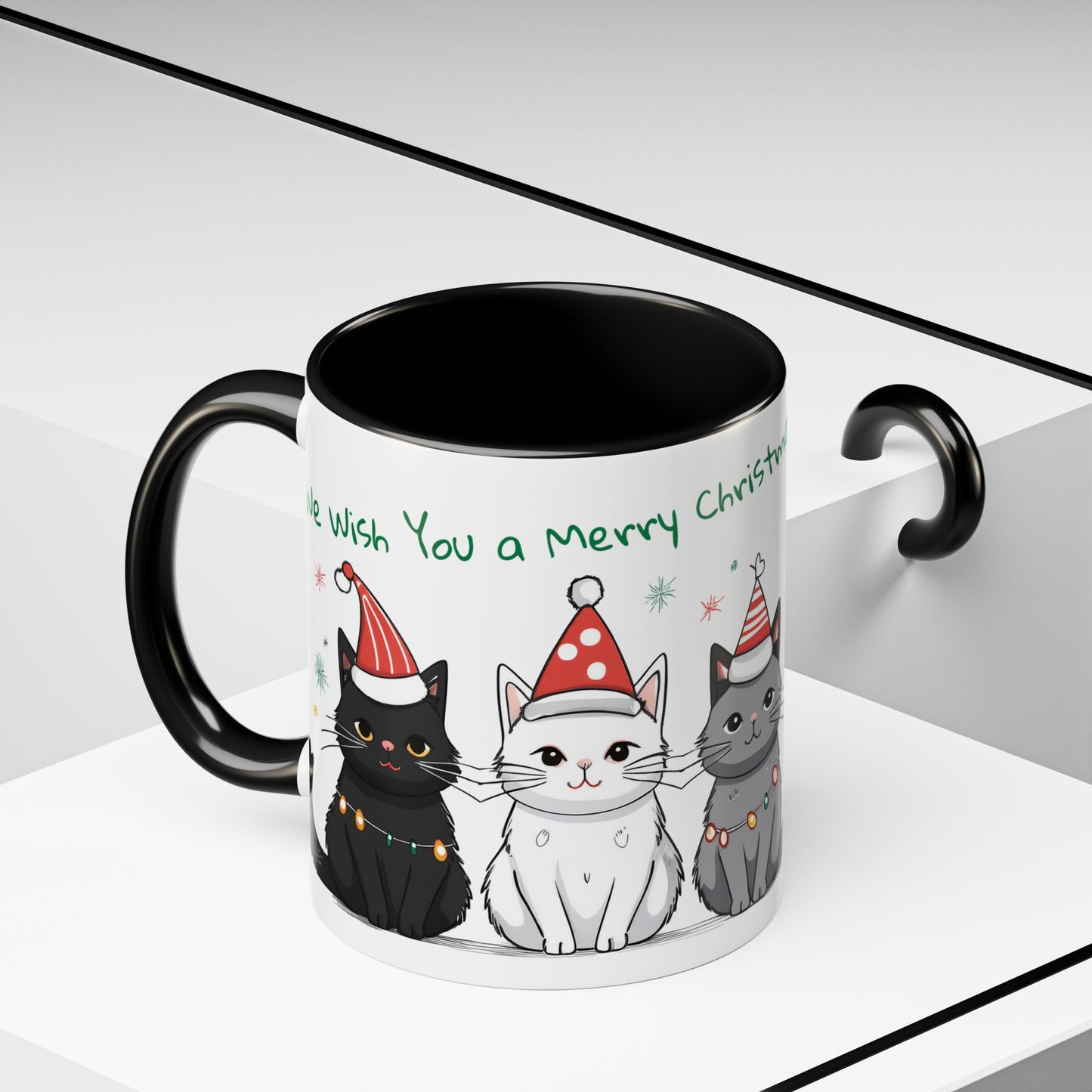 We Wish You A Merry Christmas...Lovely Ktten Cats Singing Christmas Songs Accent Coffee Mug