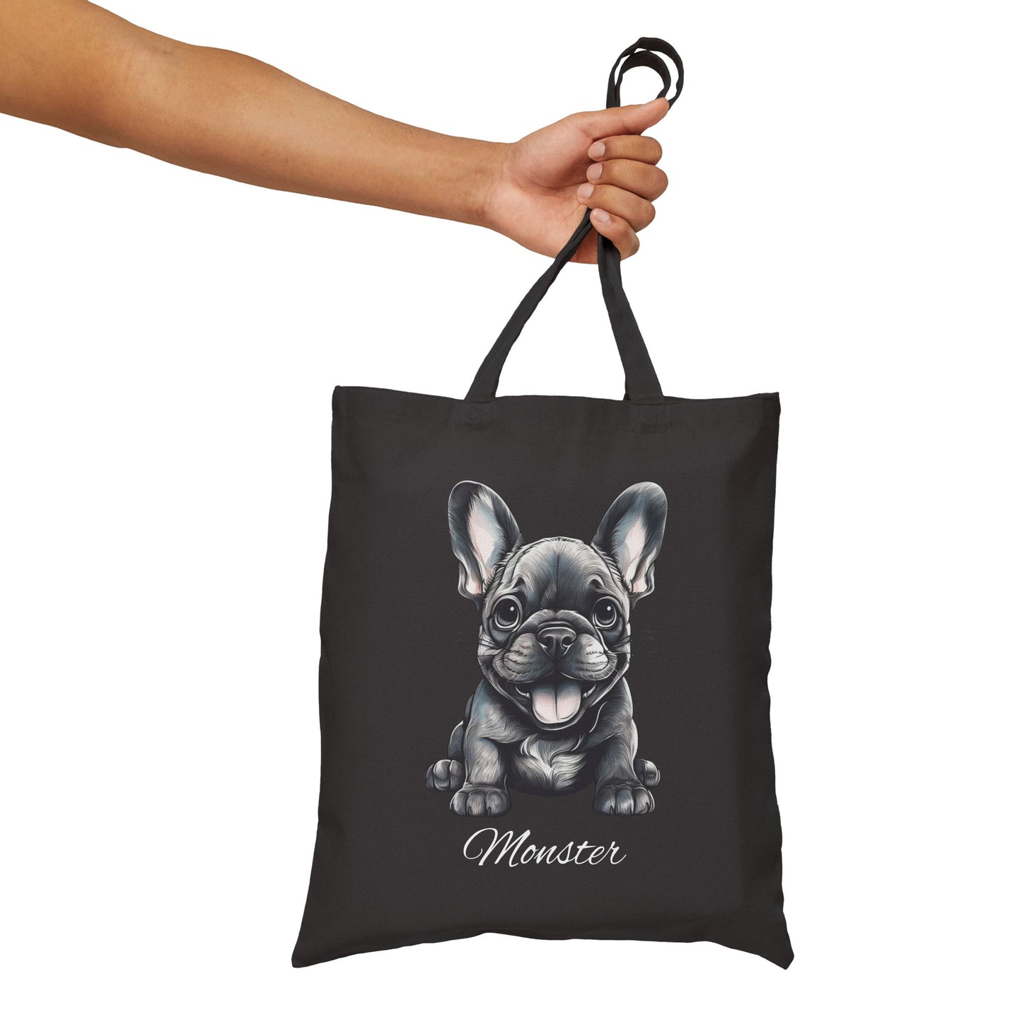 French Bulldog Personalized Custom Cotton Canvas Tote Bag