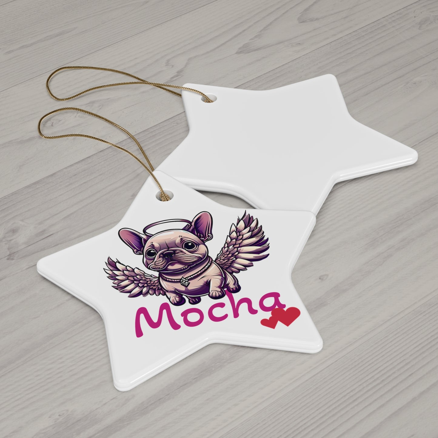 Ceramic Ornament - My Frenchie Dog Angel Personalized Custom Ornaments