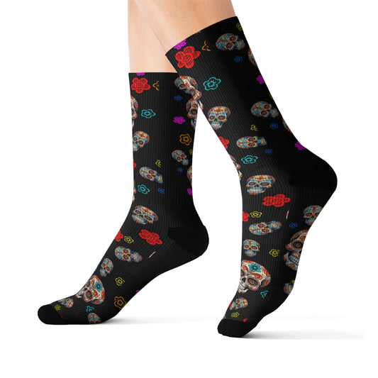 Skeleton and Flower Socks