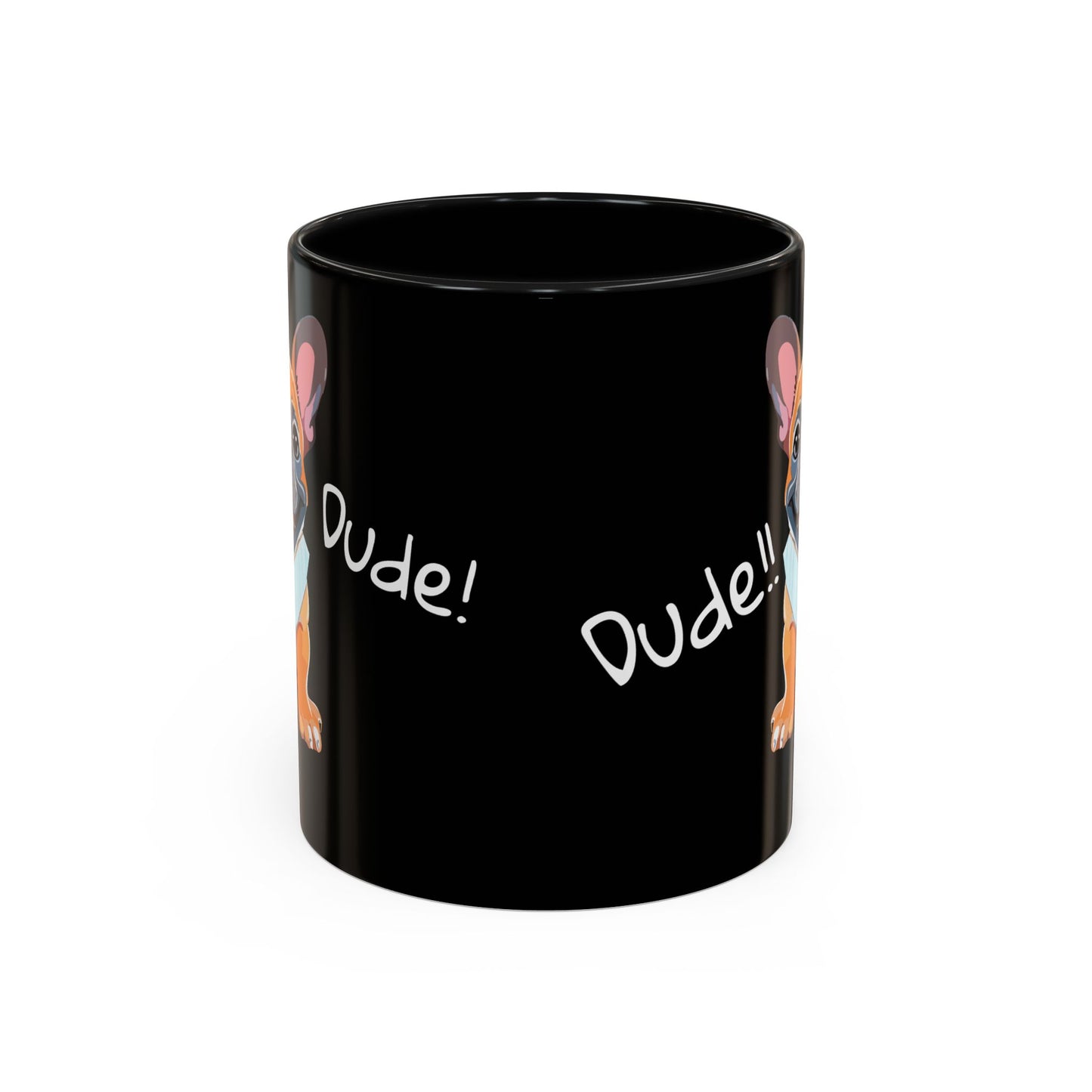 French Bulldog in Shirt & Tie - Dude! Dude!! Accent Coffee Mug