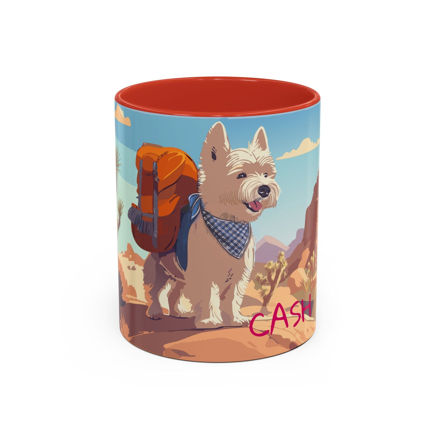 DogXplorer - Westie Joshua Tree Adventure Personalized Custom Accent Coffee Mug