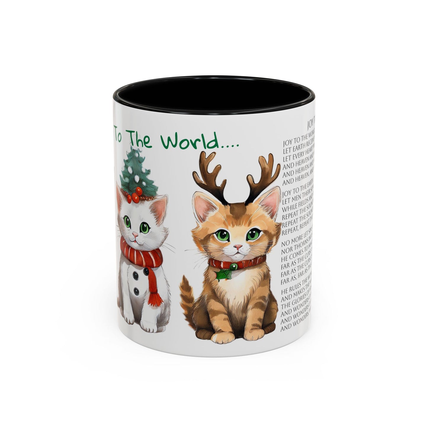 Joy To The World...Kitten Cats in Christmas Attire Singing Christmas Songs Accent Coffee Mug