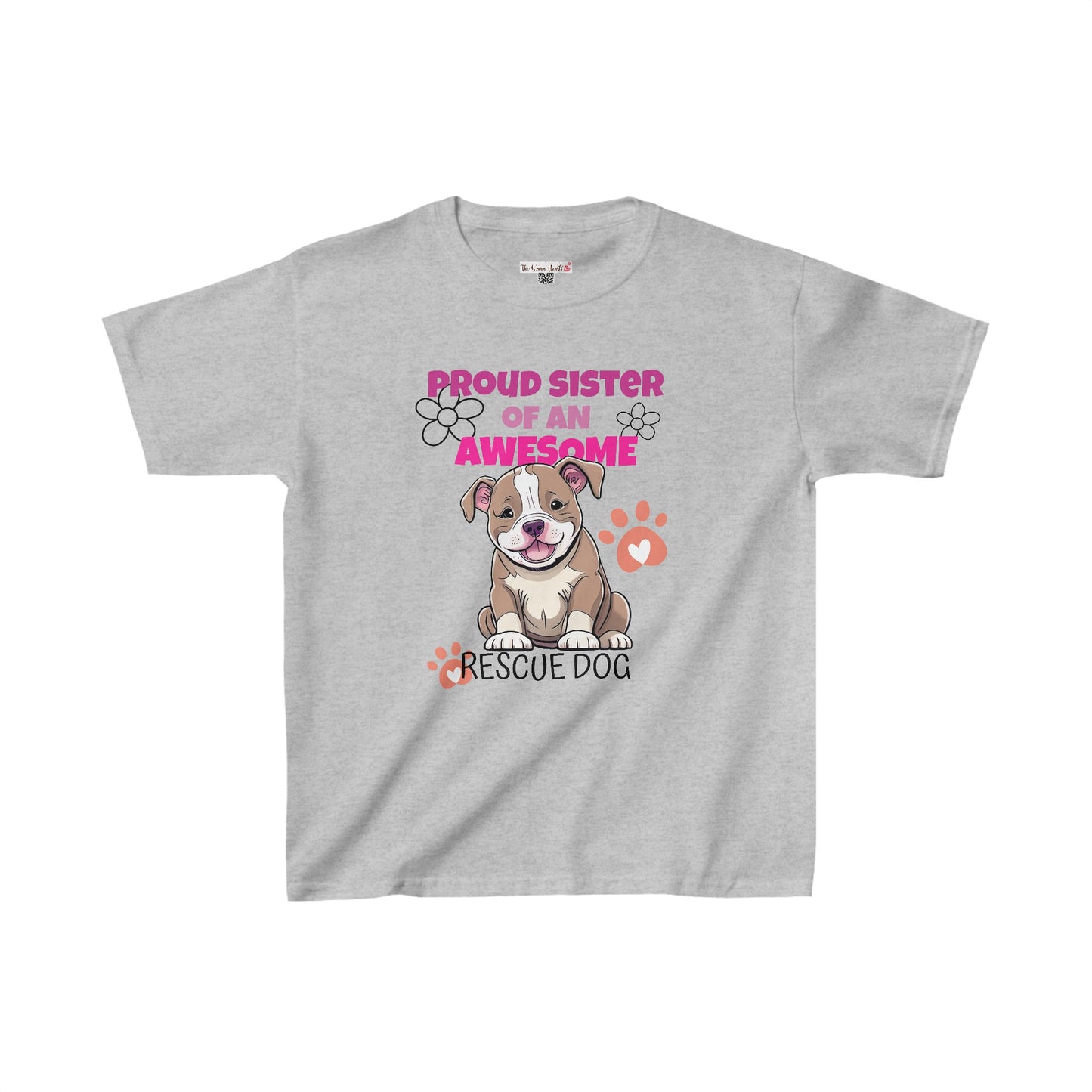 Proud Sister of An Awesome Pit Bull Rescue Dog - Kids Heavy Cotton™ Tee