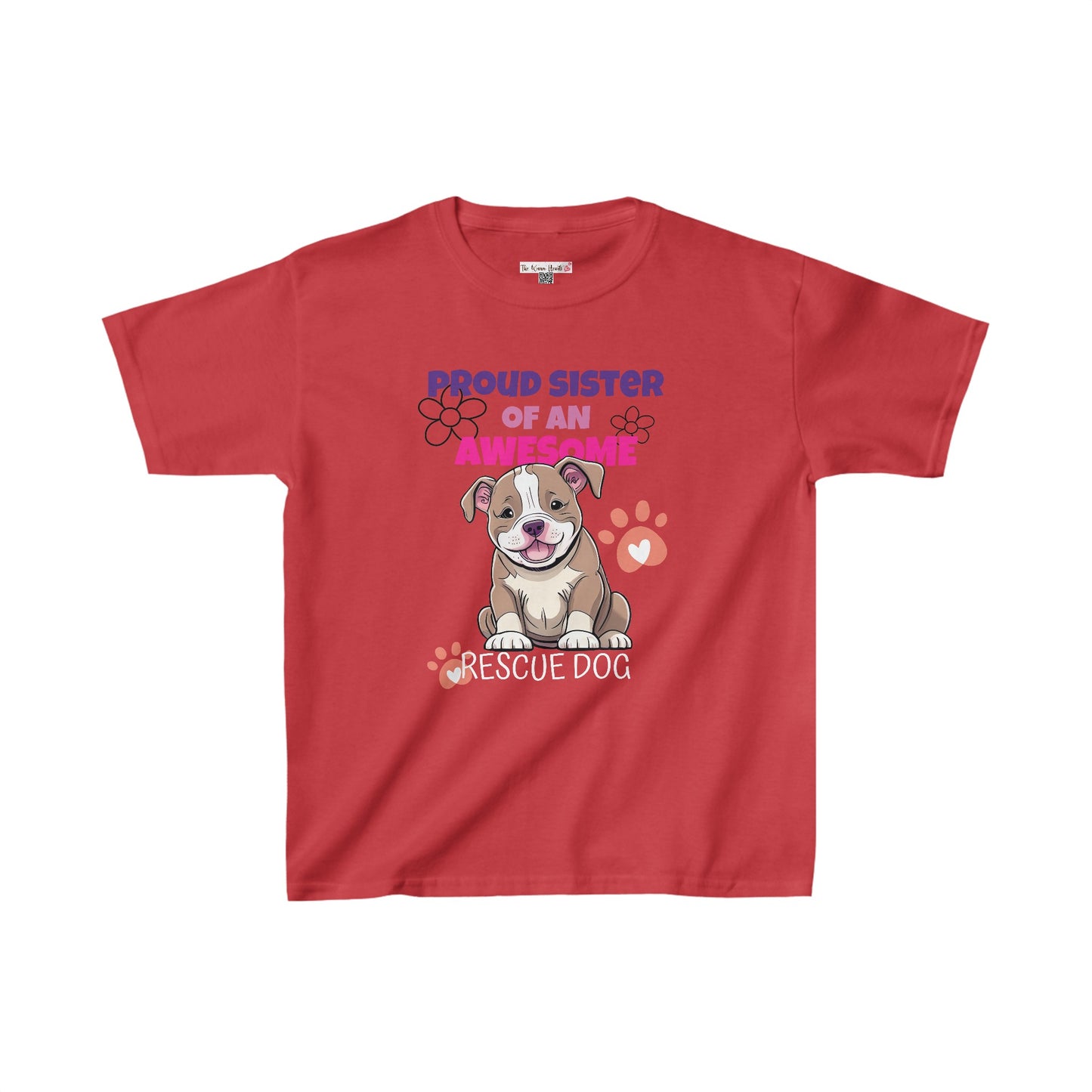 Proud Sister of An Awesome Pit Bull Rescue Dog - Kids Heavy Cotton™ Tee