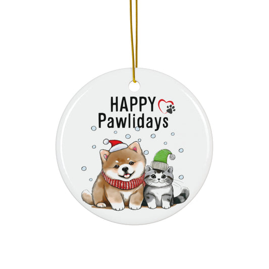 Ceramic Ornament - Happy Pawlidays Ornaments