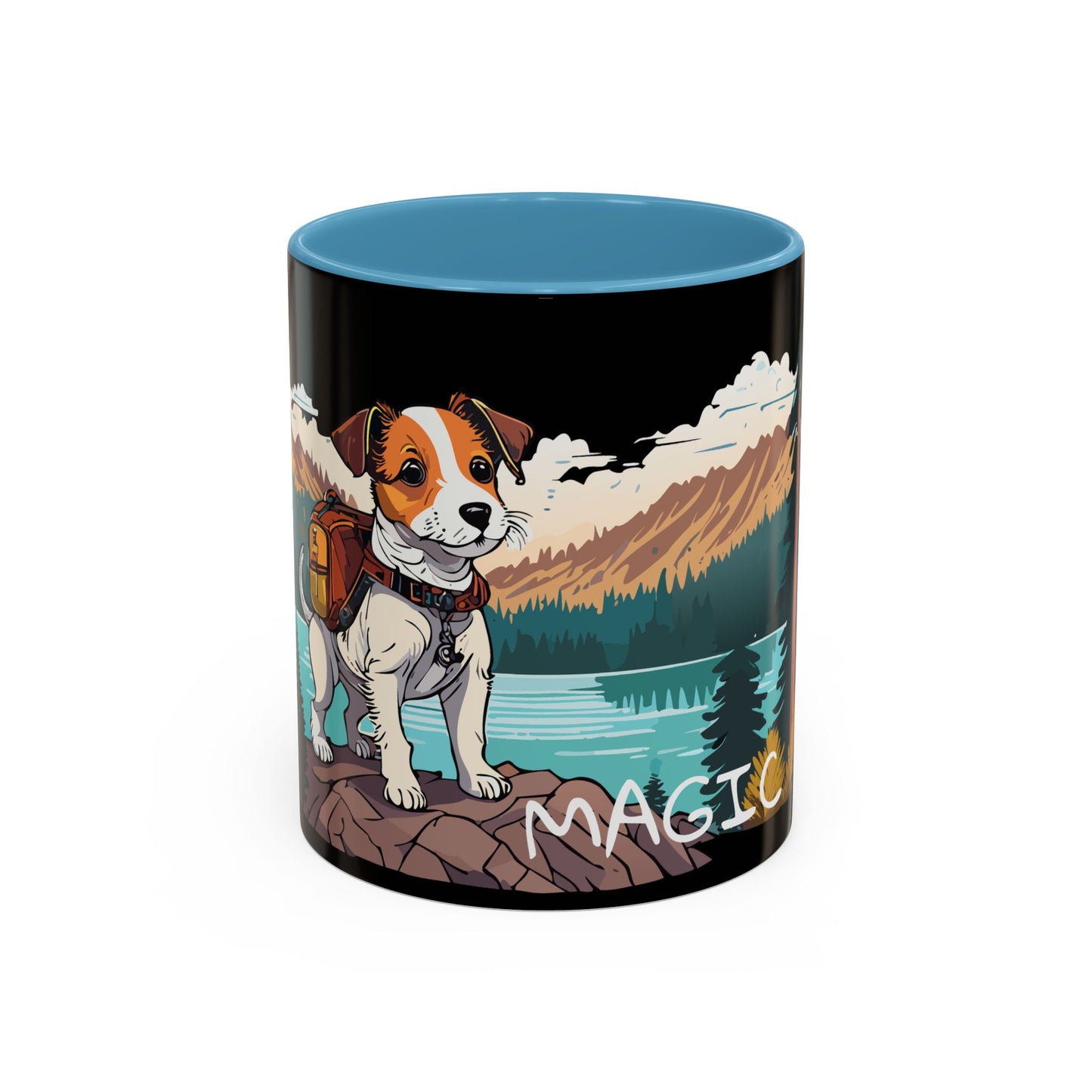 DogXplorer - Jack Russell Terrier Big Bear Lake Adventure Personalized Custom Accent Coffee Mug