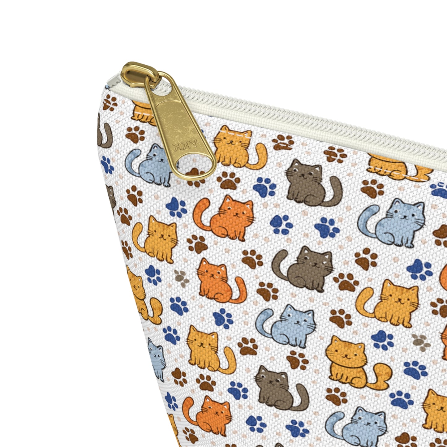 Kitten & Paw Print Cosmetic Pouch