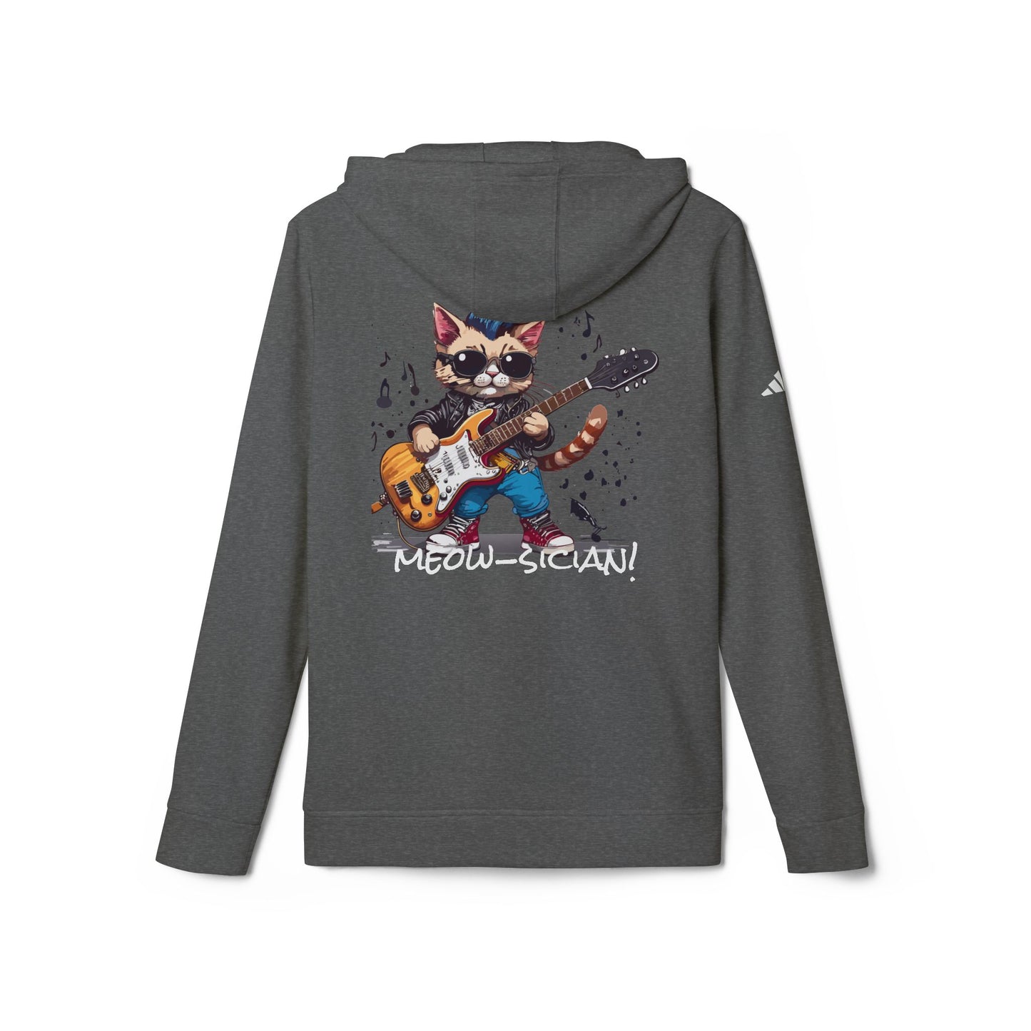 adidas Unisex Fleece - My Cat Is a Punk Rock ... Meow-sician! Hoodie