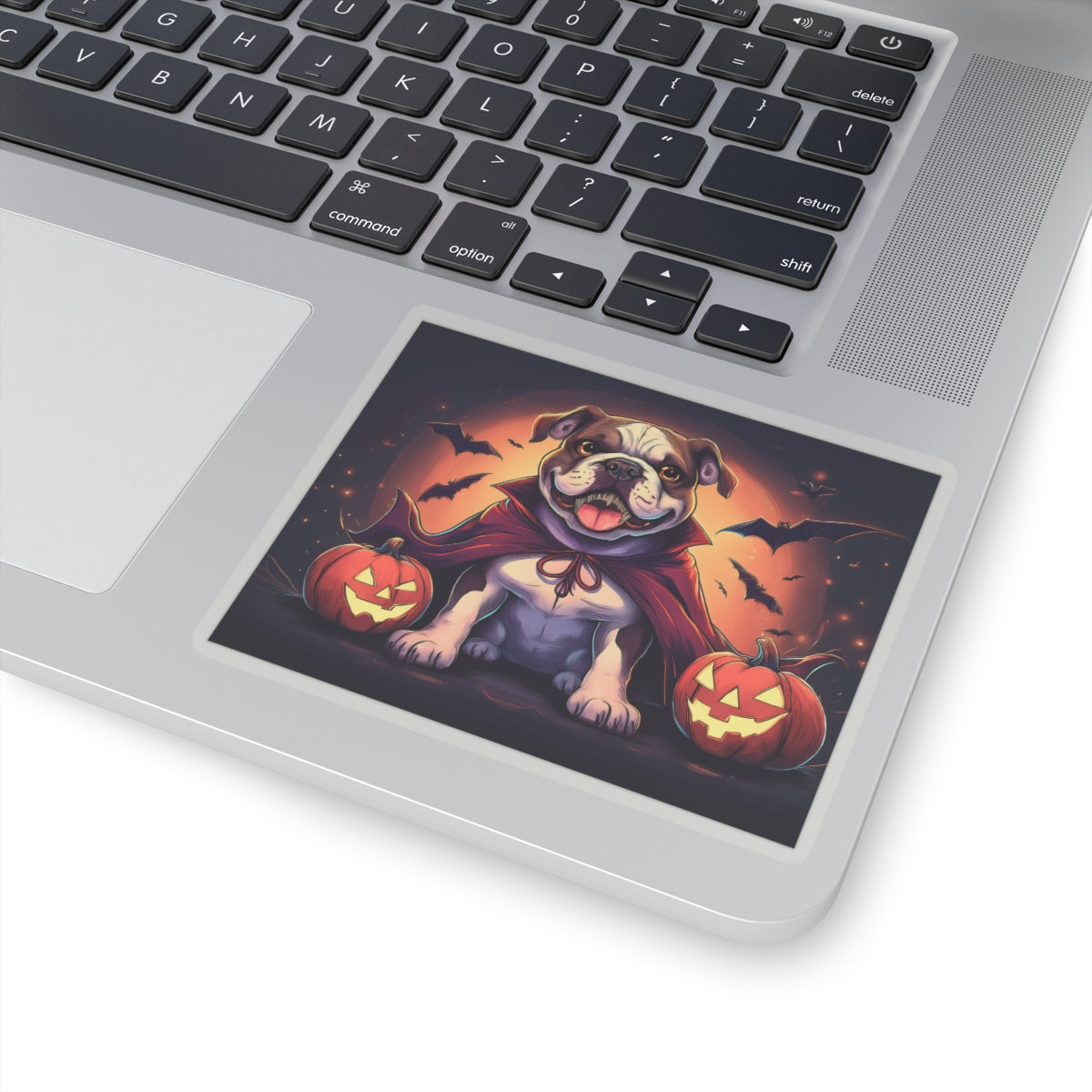 Bull Dog & Halloween Pumpkins - Kiss-Cut Sticker