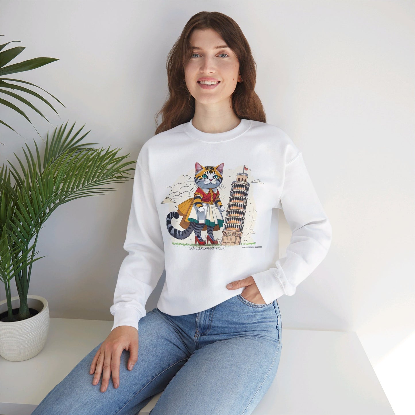 World Catventures - Pisa Tower Unisex Heavy Blend™ Crewneck Sweatshirt