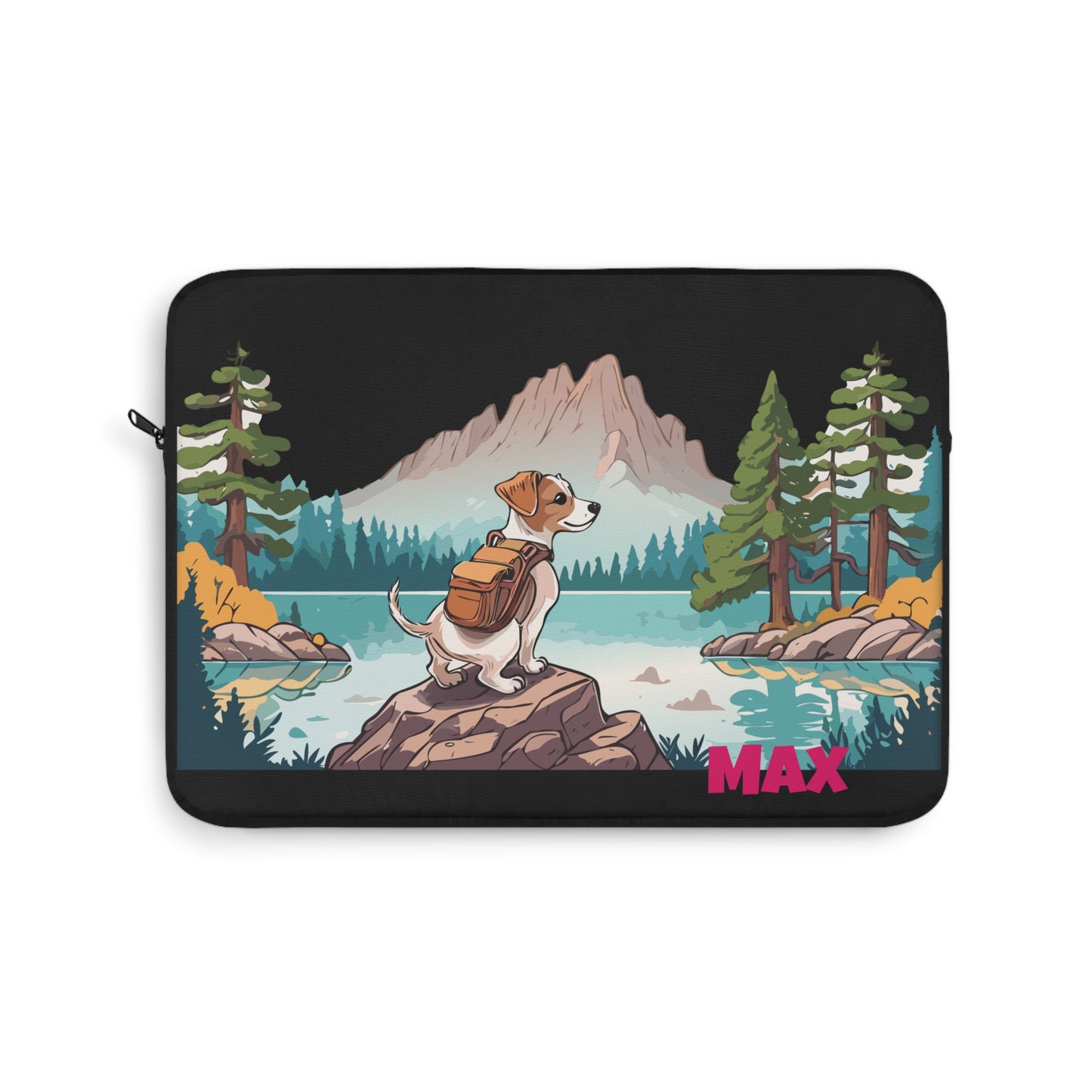 DogXplorer - Jack Russell Terrier Lake Tahoe Adventure Personalized Custom Laptop Sleeve