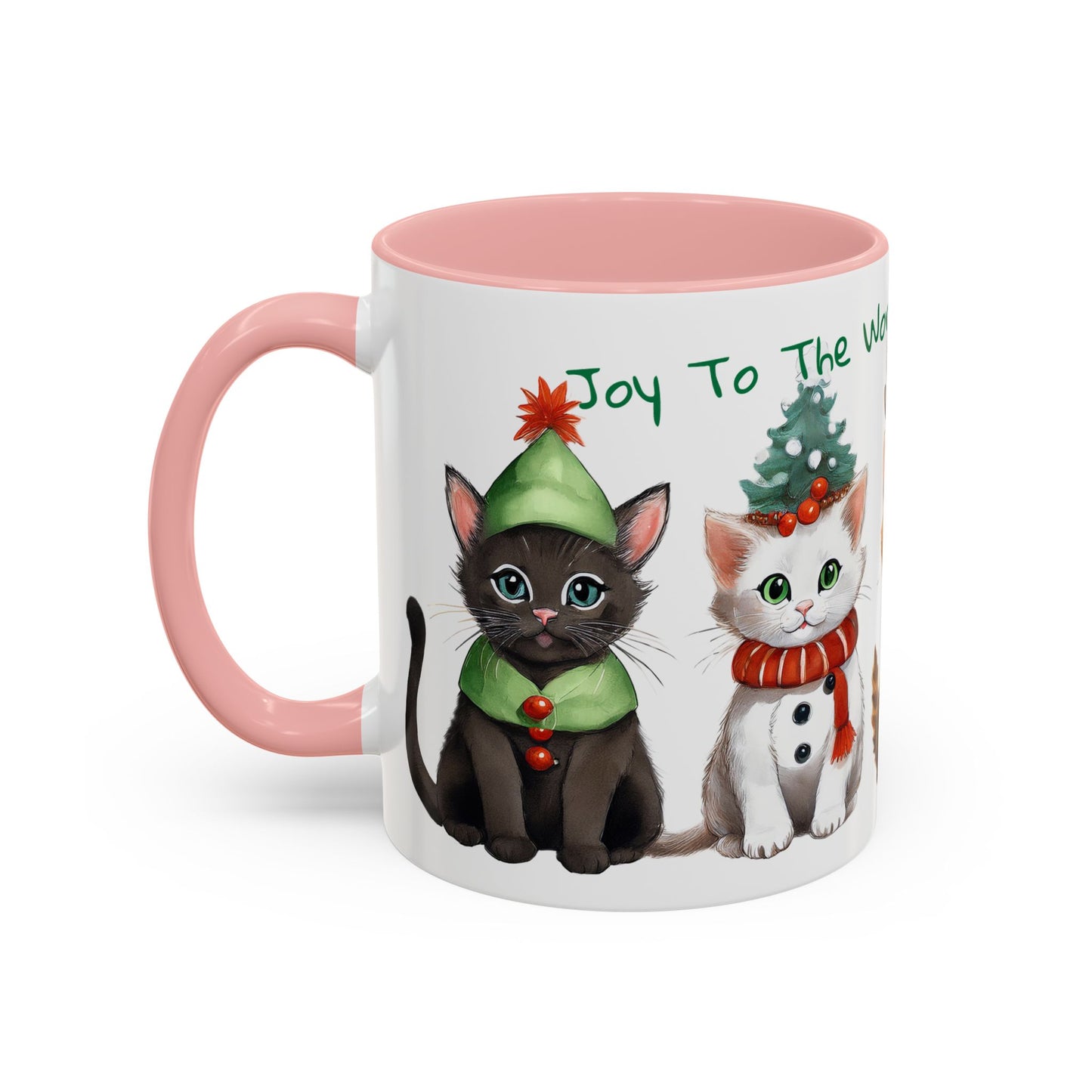 Joy To The World...Kitten Cats in Christmas Attire Singing Christmas Songs Accent Coffee Mug