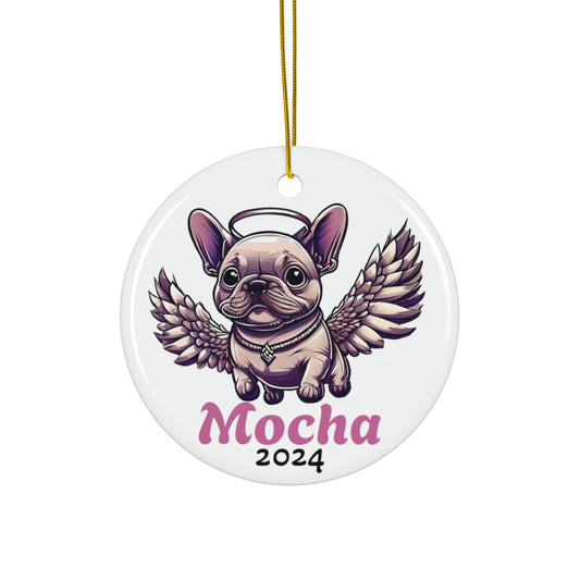 Ceramic Ornament - My Frenchie Dog Angel Personalized Custom Ornaments