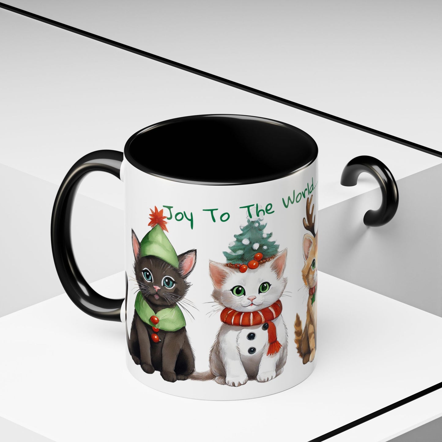 Joy To The World...Kitten Cats in Christmas Attire Singing Christmas Songs Accent Coffee Mug