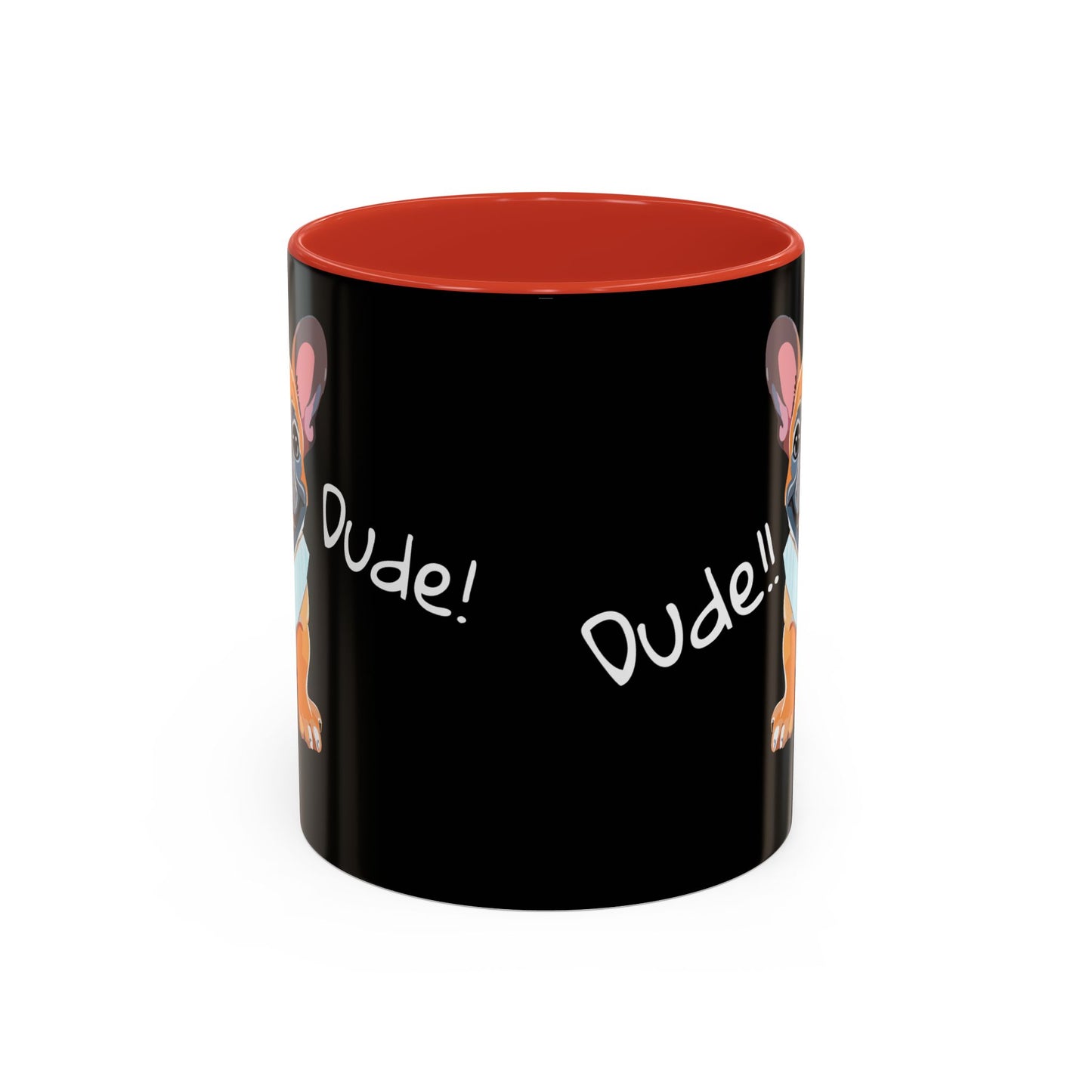 French Bulldog in Shirt & Tie - Dude! Dude!! Accent Coffee Mug