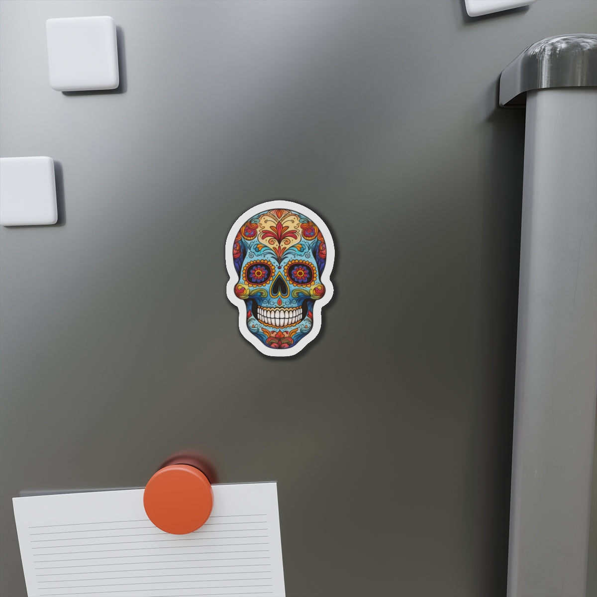 Dia de los Muertos / Day of The Dead Skull Die-Cut Magnet (Outdoor Approved)