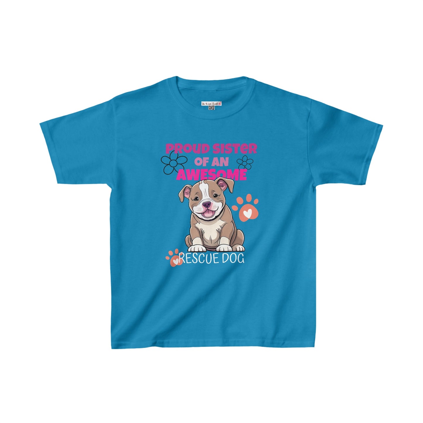 Proud Sister of An Awesome Pit Bull Rescue Dog - Kids Heavy Cotton™ Tee