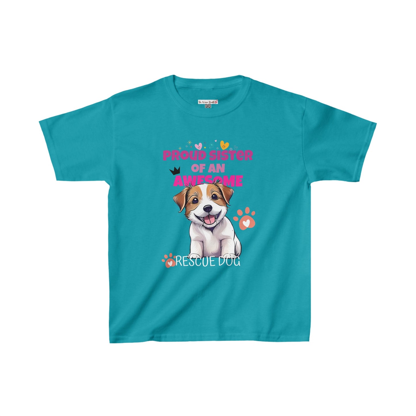 Proud Sister of An Awesome Terrier Rescue Dog - Kids Heavy Cotton™ Tee