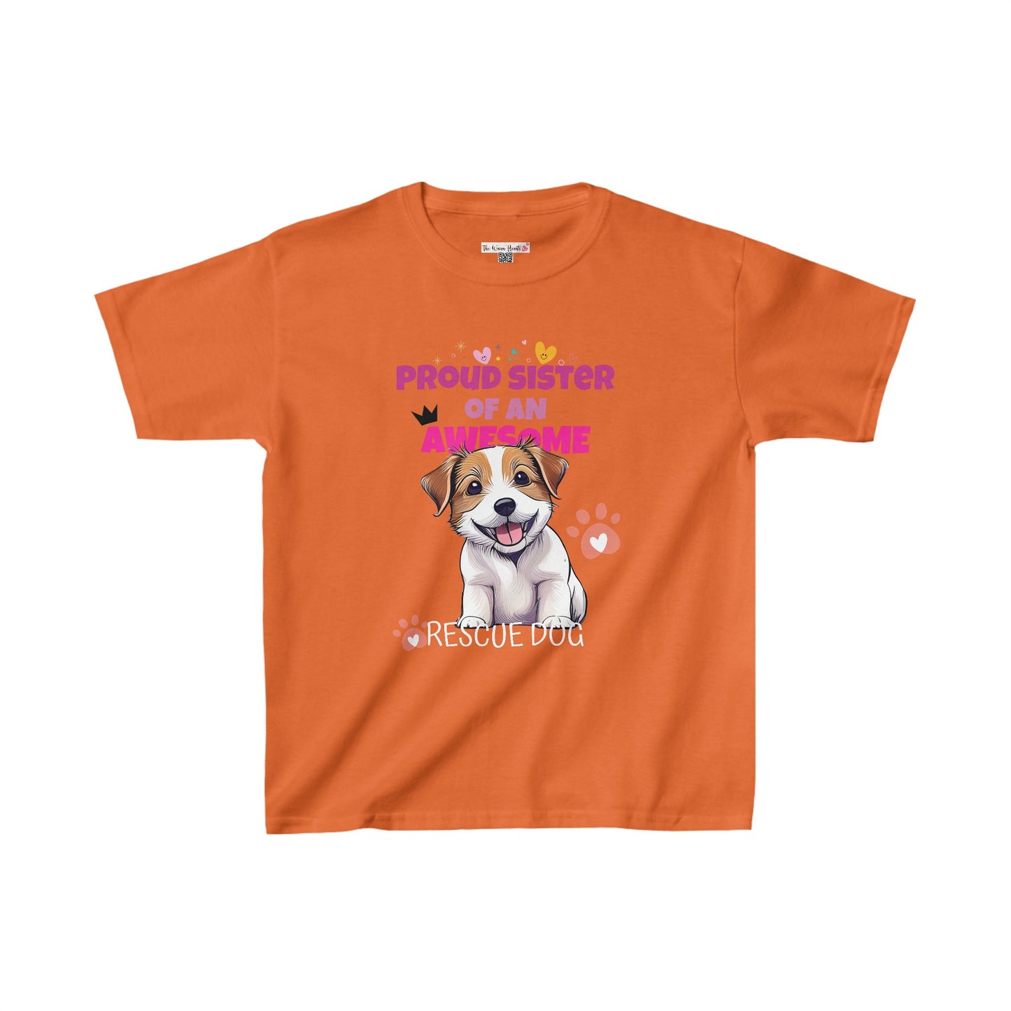 Proud Sister of An Awesome Terrier Rescue Dog - Kids Heavy Cotton™ Tee