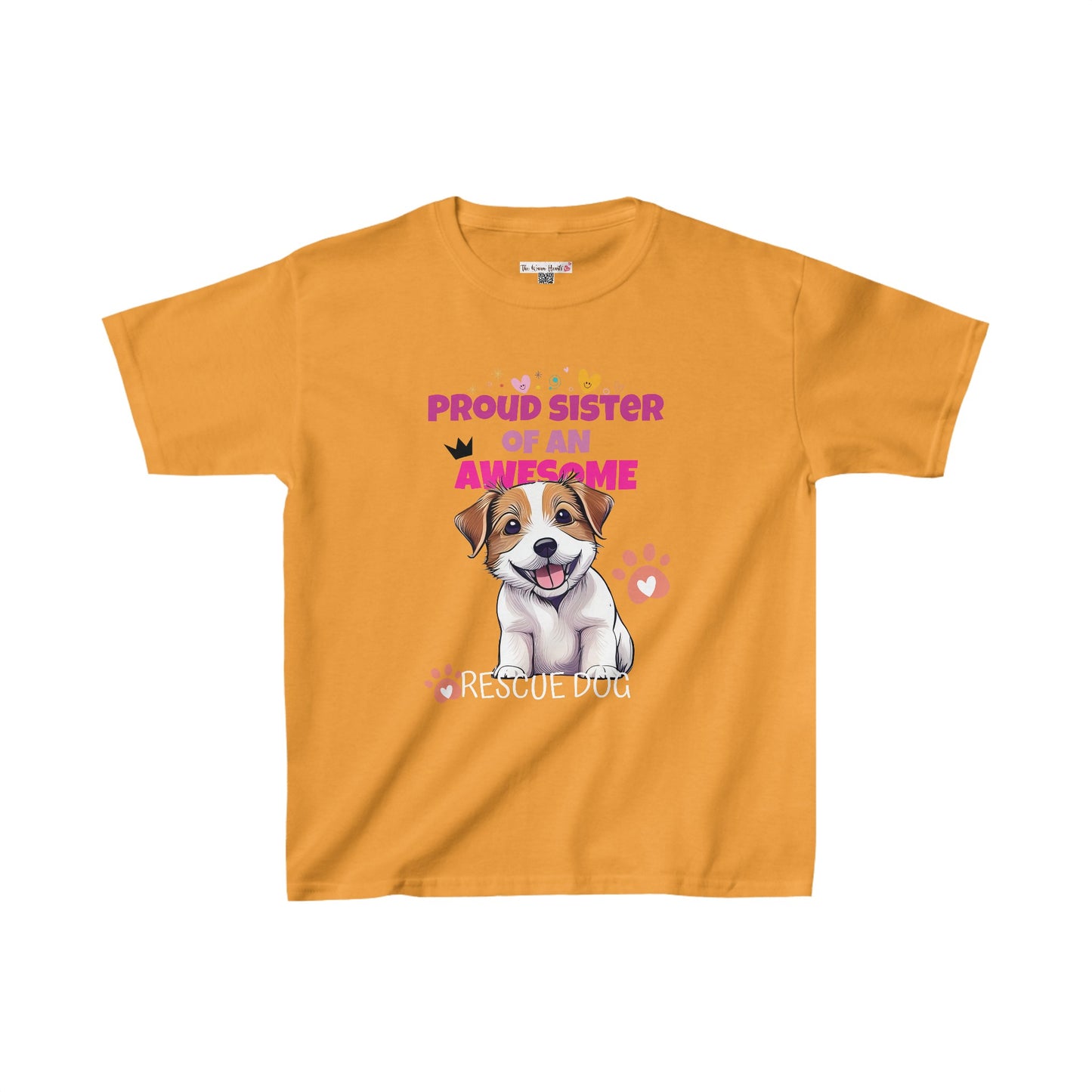 Proud Sister of An Awesome Terrier Rescue Dog - Kids Heavy Cotton™ Tee