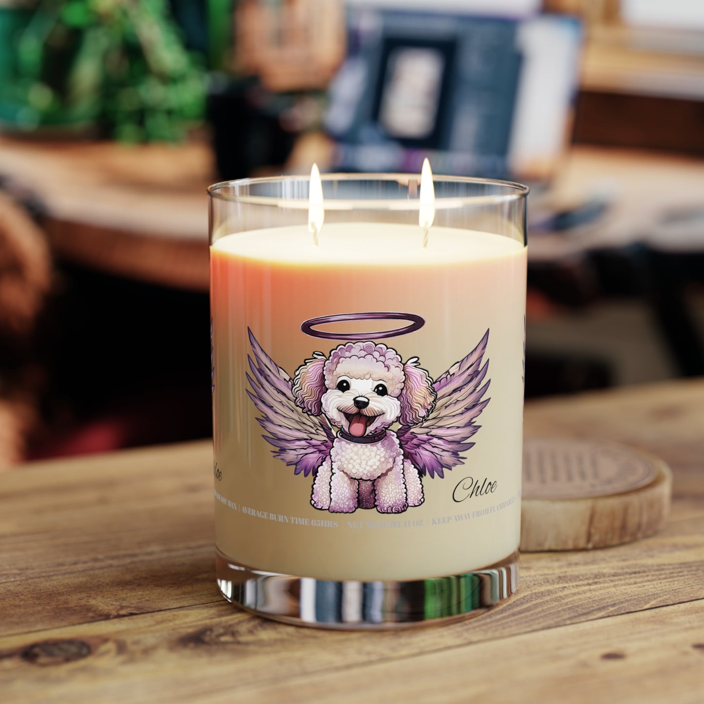 My Dog Angel - Personalized Custom Scented Soy Glass Candle