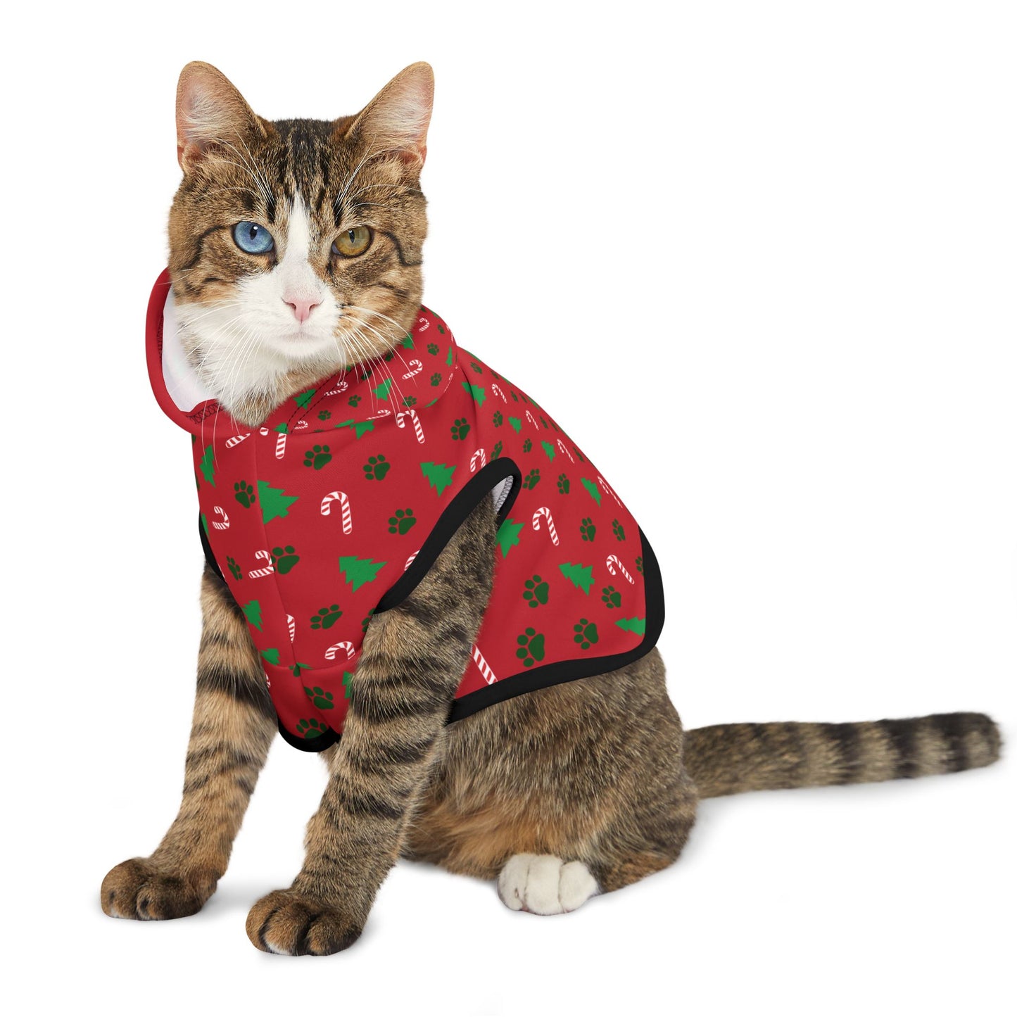 Christmas Tree and Paws Pet Hoodie