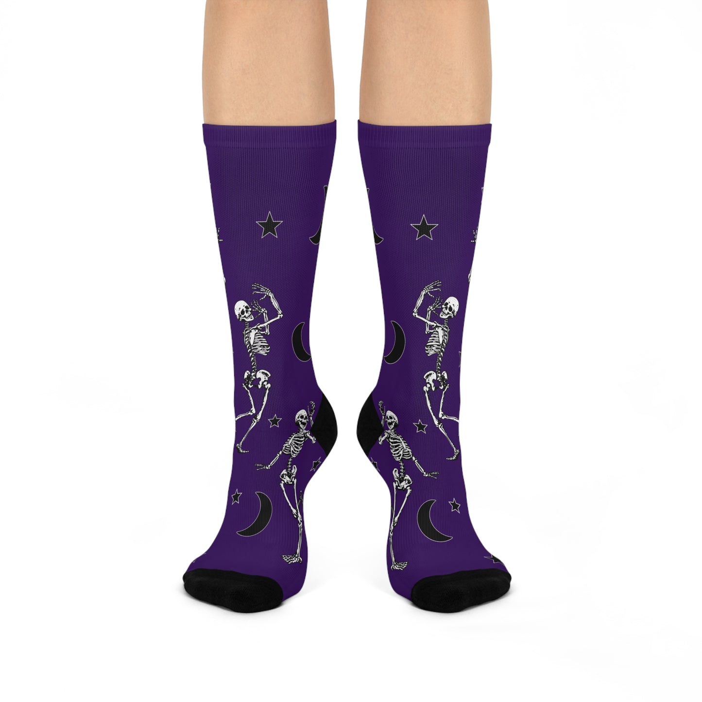 Funny Good Night Skeleton Dancing Crew Socks