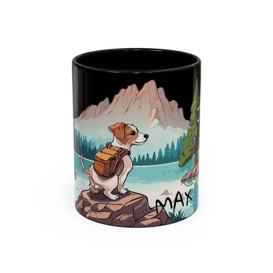 DogXplorer - Jack Russell Terrier Lake Tahoe Adventure Personalized Custom Accent Coffee Mug