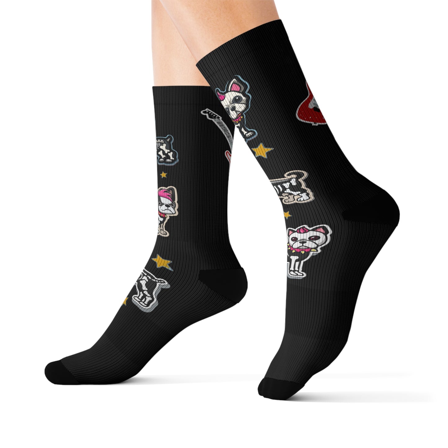 Funny Skeleton Puppy Dog Socks