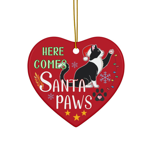 Ceramic Ornament - Here Comes Santa Paws Ornaments