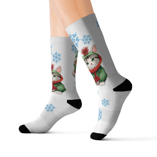 Cat Aries Snowflake Socks