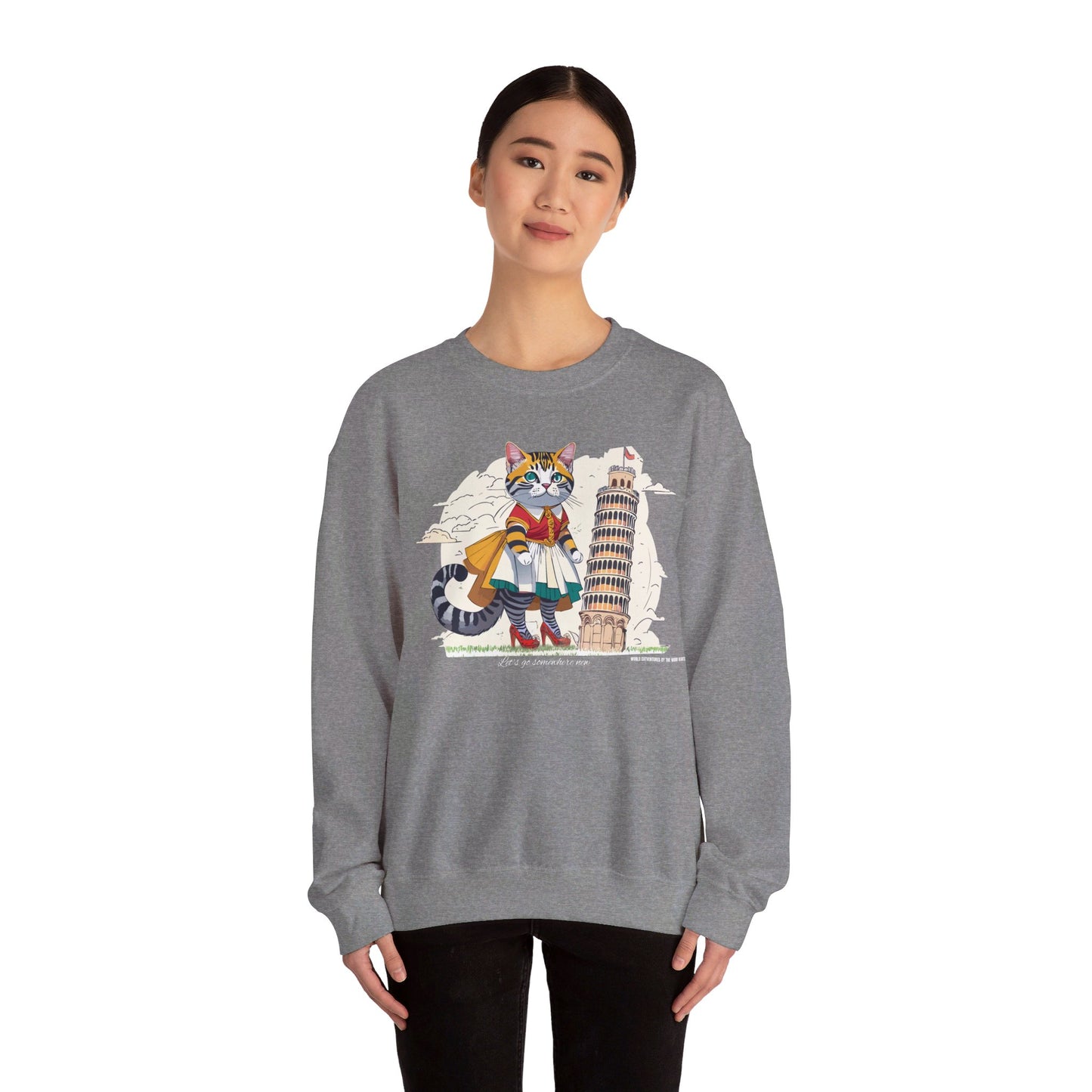 World Catventures - Pisa Tower Unisex Heavy Blend™ Crewneck Sweatshirt